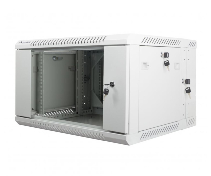 Szafa RACK Lanberg Wisząca 19" 6U 600x600mm dwusekcyjna (szara)